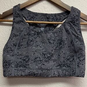 Torrid Black Floral Sports Bra